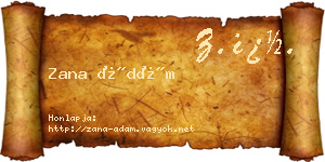 Zana Ádám névjegykártya